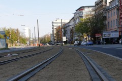 neue Gleise in der Ettlinger Straße