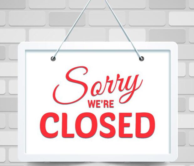 Geschäftsstelle 2x geschlossen